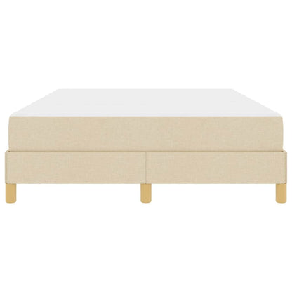 Boxspringbett mit Matratze Creme 140 x 190 cm Stoff