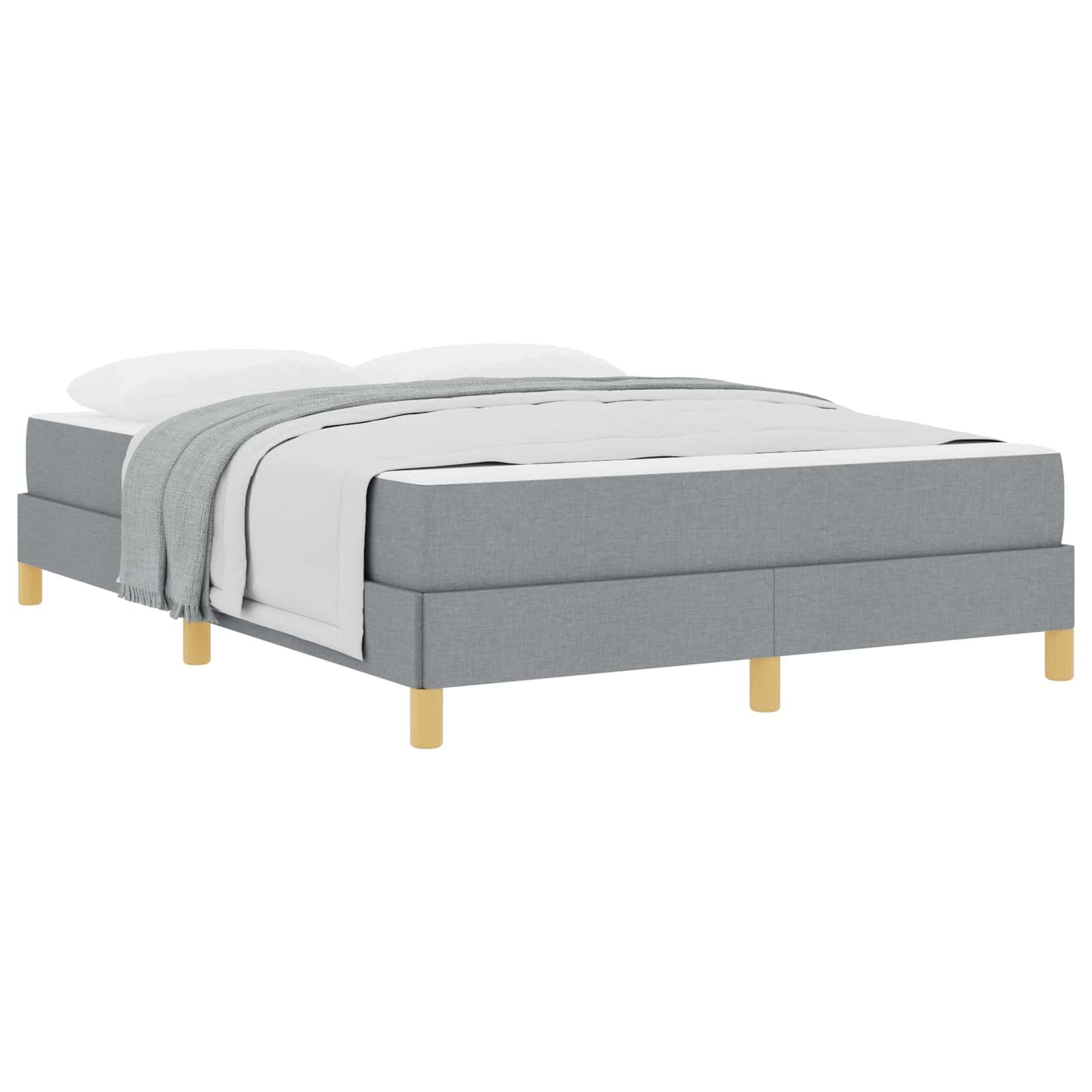 Boxspringbett mit Matratze Hellgrau 140 x 200 cm Stoff