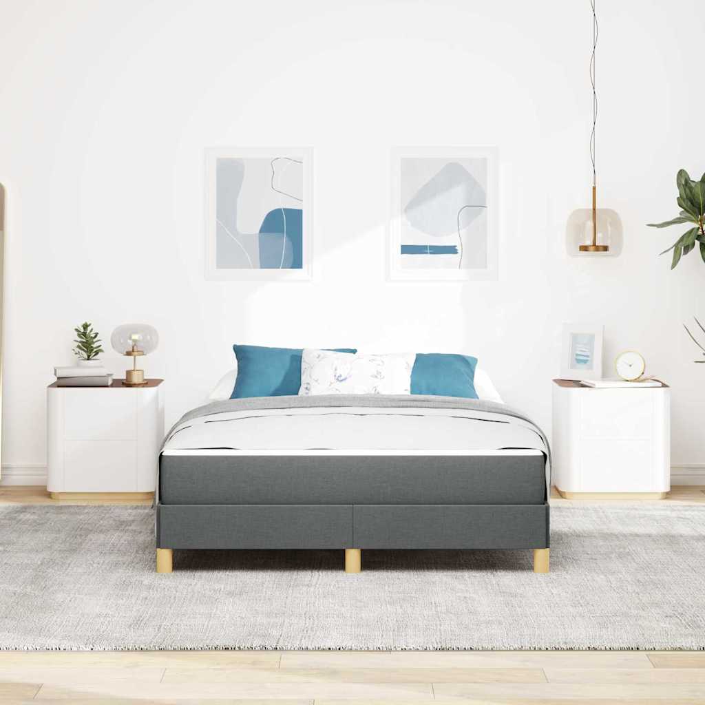 Boxspringbett mit Matratze Dunkelgrau 140 x 200 cm Stoff