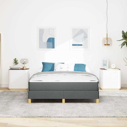 Boxspringbett mit Matratze Dunkelgrau 140 x 200 cm Stoff