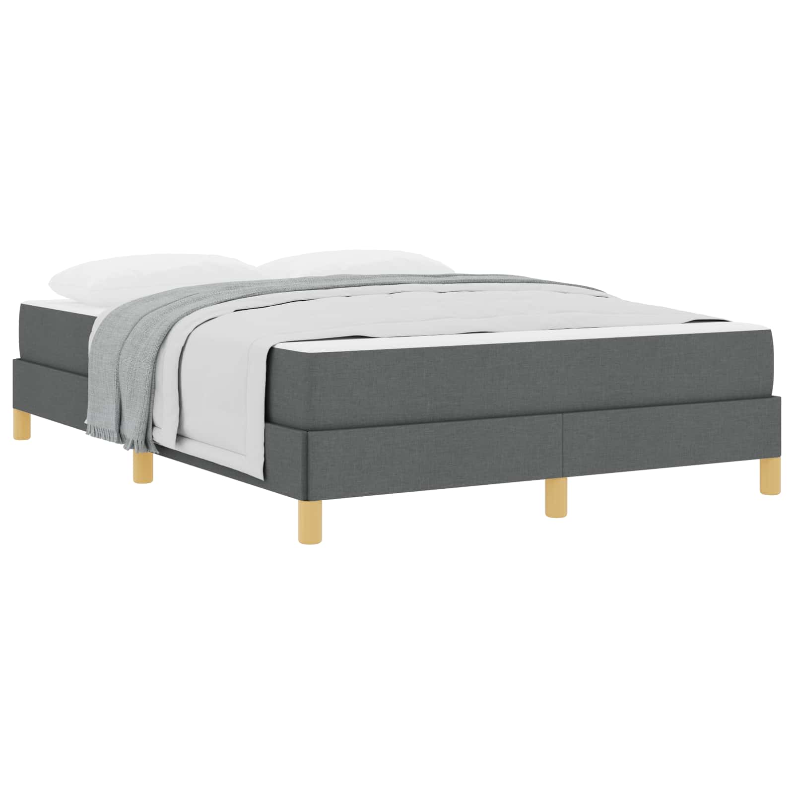 Boxspringbett mit Matratze Dunkelgrau 140 x 200 cm Stoff