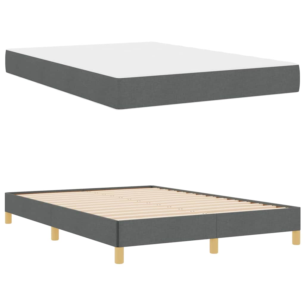 Boxspringbett mit Matratze Dunkelgrau 140 x 200 cm Stoff