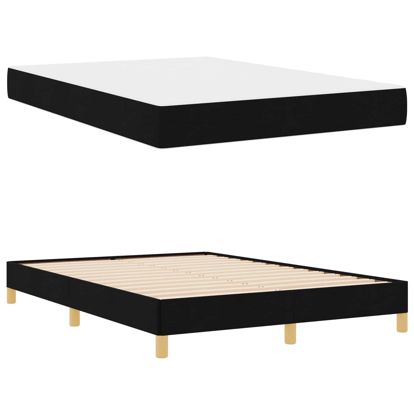 Boxspringbett mit Matratze Schwarz 140 x 200 cm Stoff