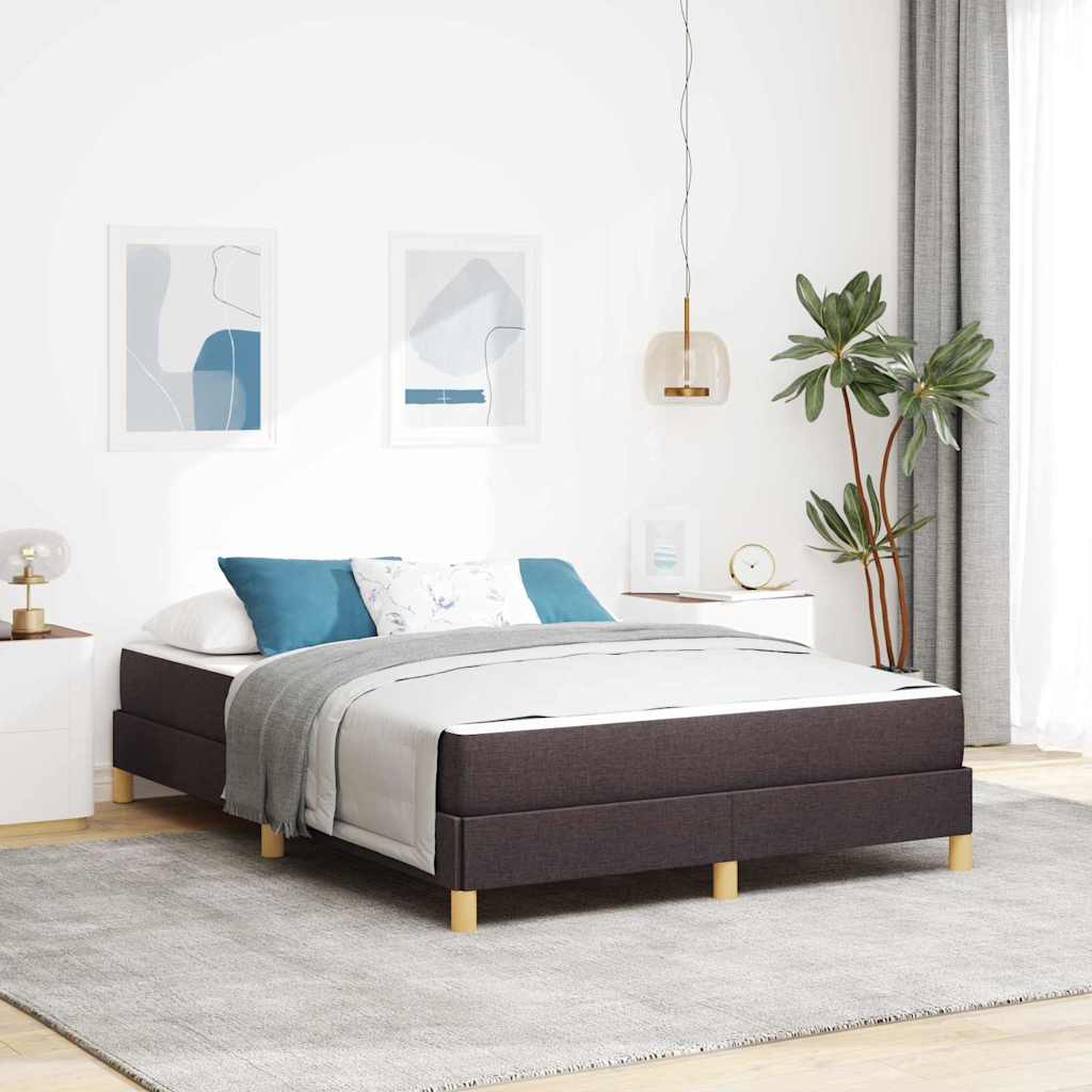 Boxspringbett Braun 140 x 200 cm Stoff, Ingenieurholz