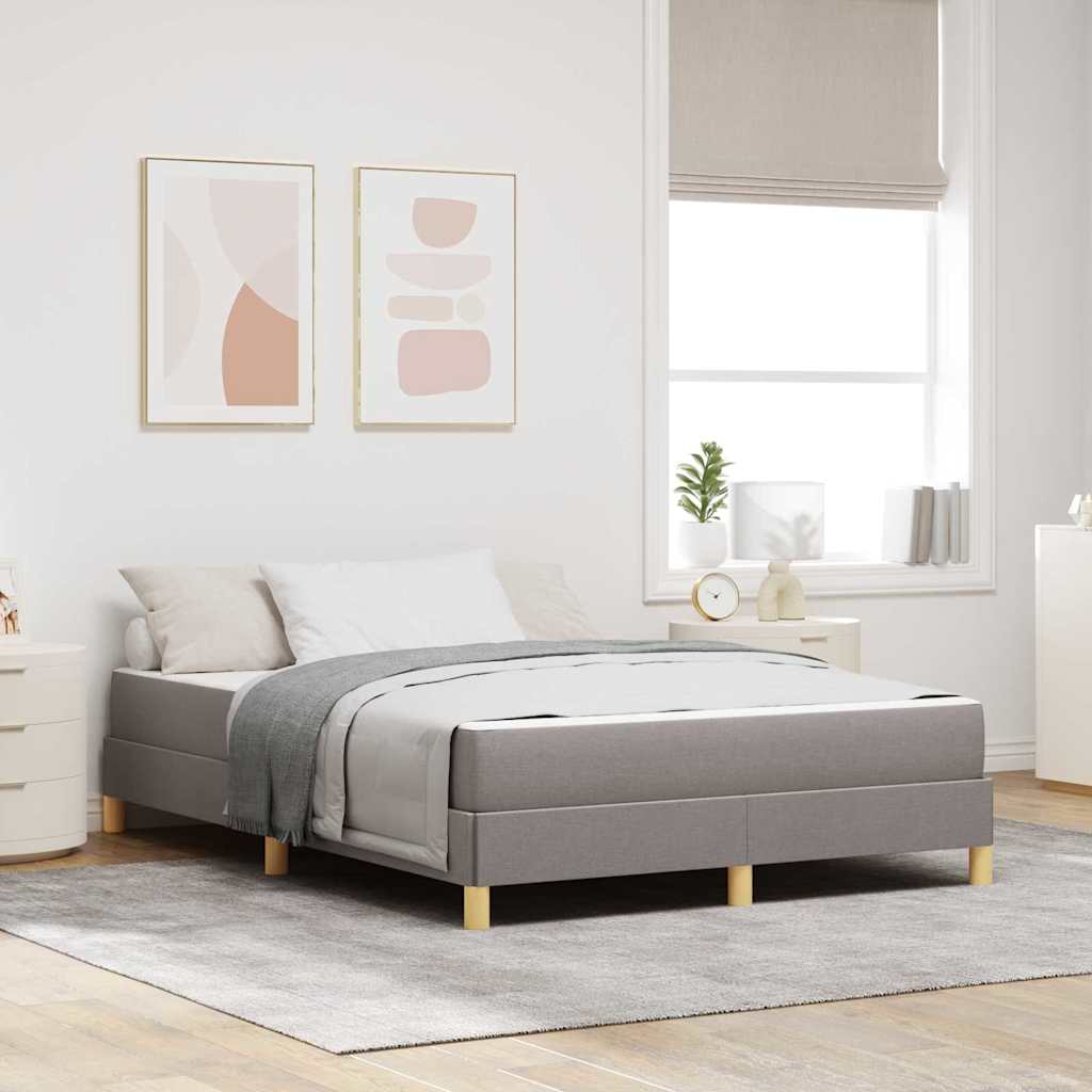 Boxspringbett mit Matratze Taupe 140 x 200 cm Stoff