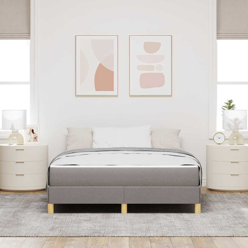 Boxspringbett mit Matratze Taupe 140 x 200 cm Stoff