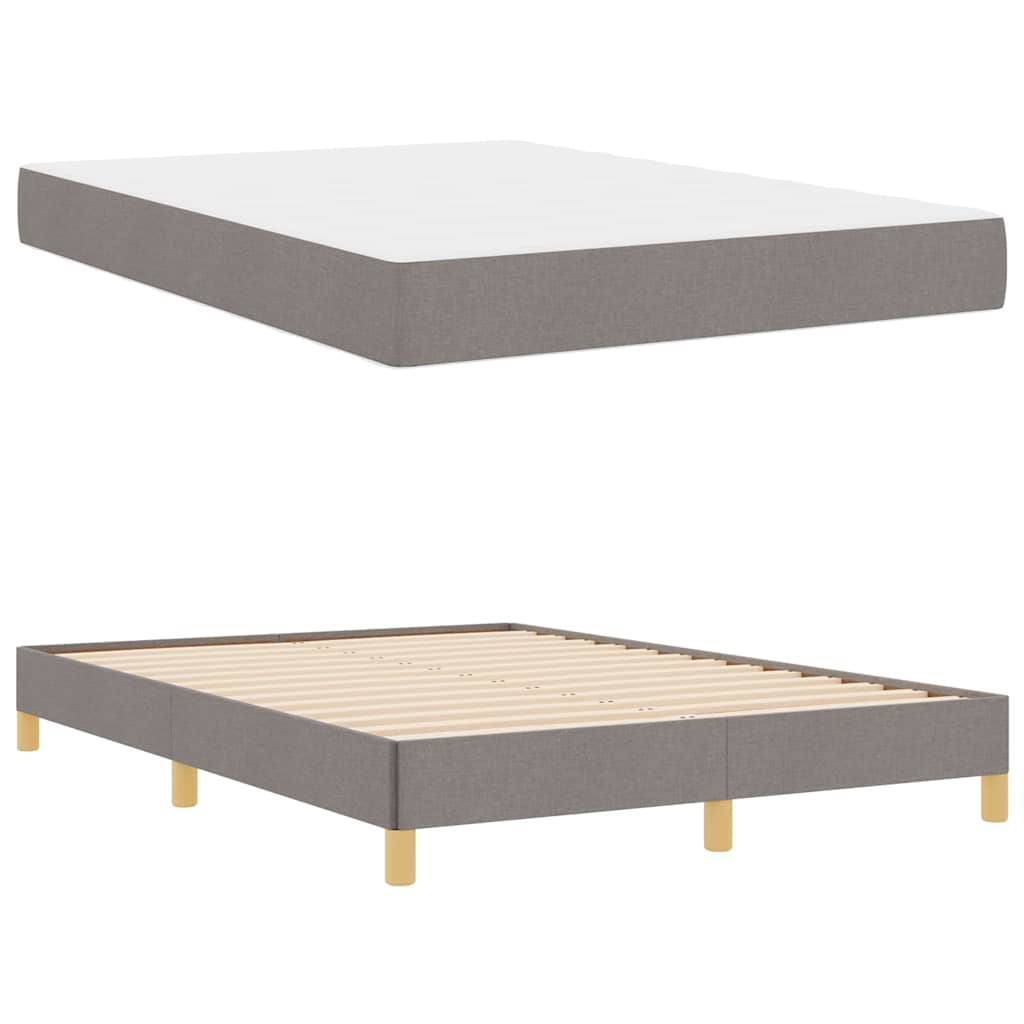Boxspringbett mit Matratze Taupe 140 x 200 cm Stoff