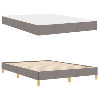 Boxspringbett mit Matratze Taupe 140 x 200 cm Stoff