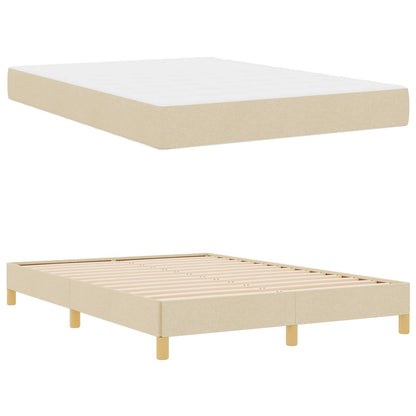 Boxspringbett mit Matratze Creme 140 x 200 cm Stoff