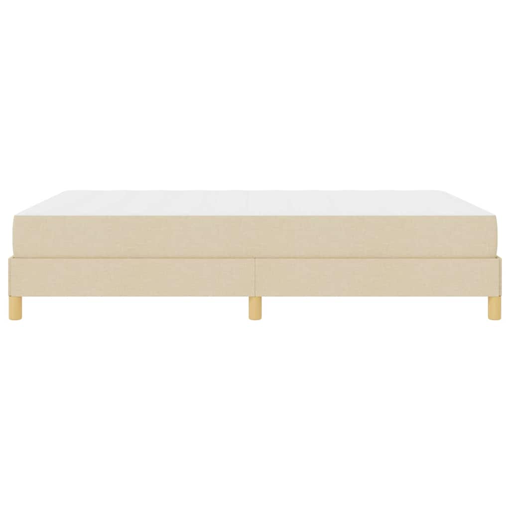 Boxspringbett Creme, Braun 140 x 200 cm Stoff, Ingenieurholz