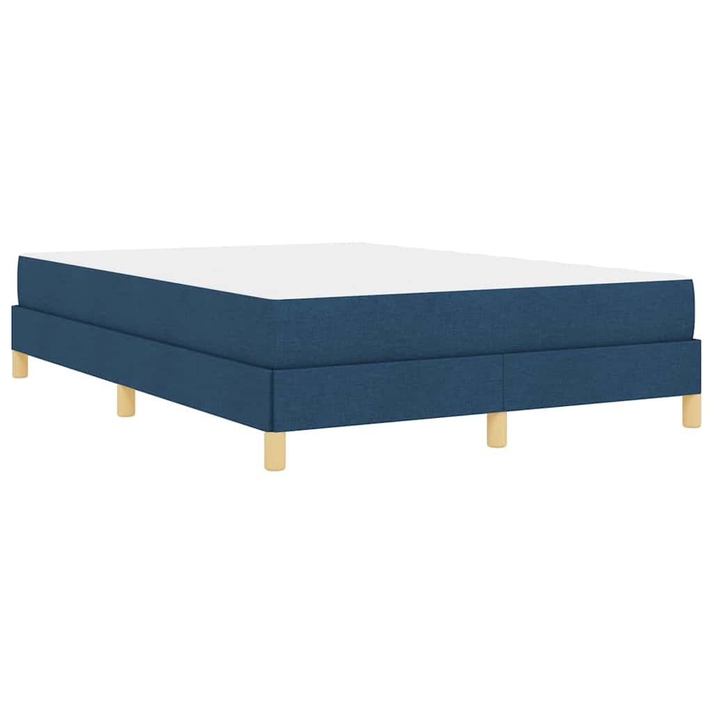 Boxspringbett Blau, Braun 140 x 200 cm Stoff, Ingenieurholz