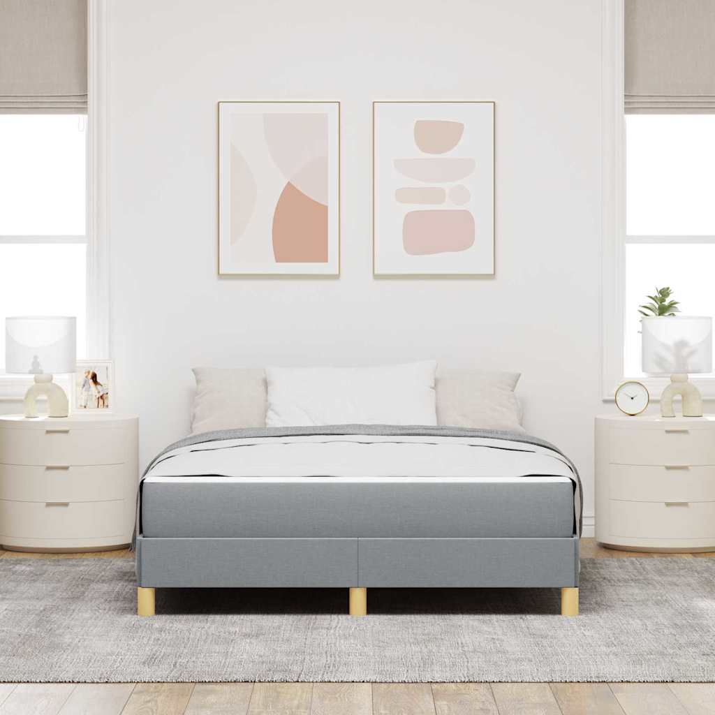 Boxspringbett mit Matratze Hellgrau 160 x 200 cm Stoff