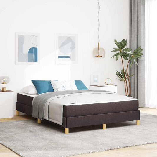 Boxspringbett Braun 160 x 200 cm Stoff, Ingenieurholz