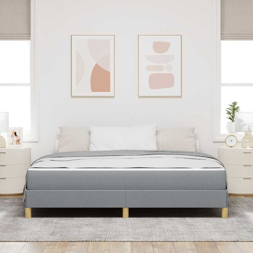 Boxspringbett mit Matratze Hellgrau 180 x 200 cm Stoff