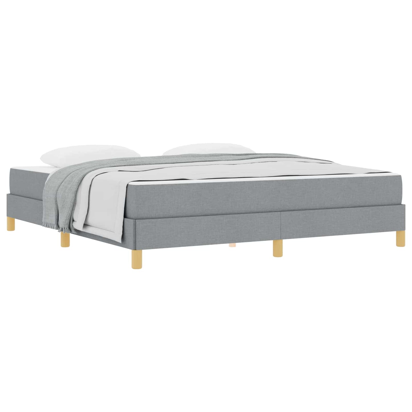 Boxspringbett mit Matratze Hellgrau 180 x 200 cm Stoff
