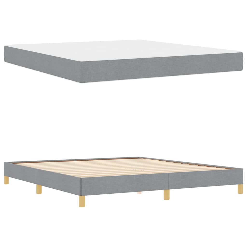 Boxspringbett mit Matratze Hellgrau 180 x 200 cm Stoff