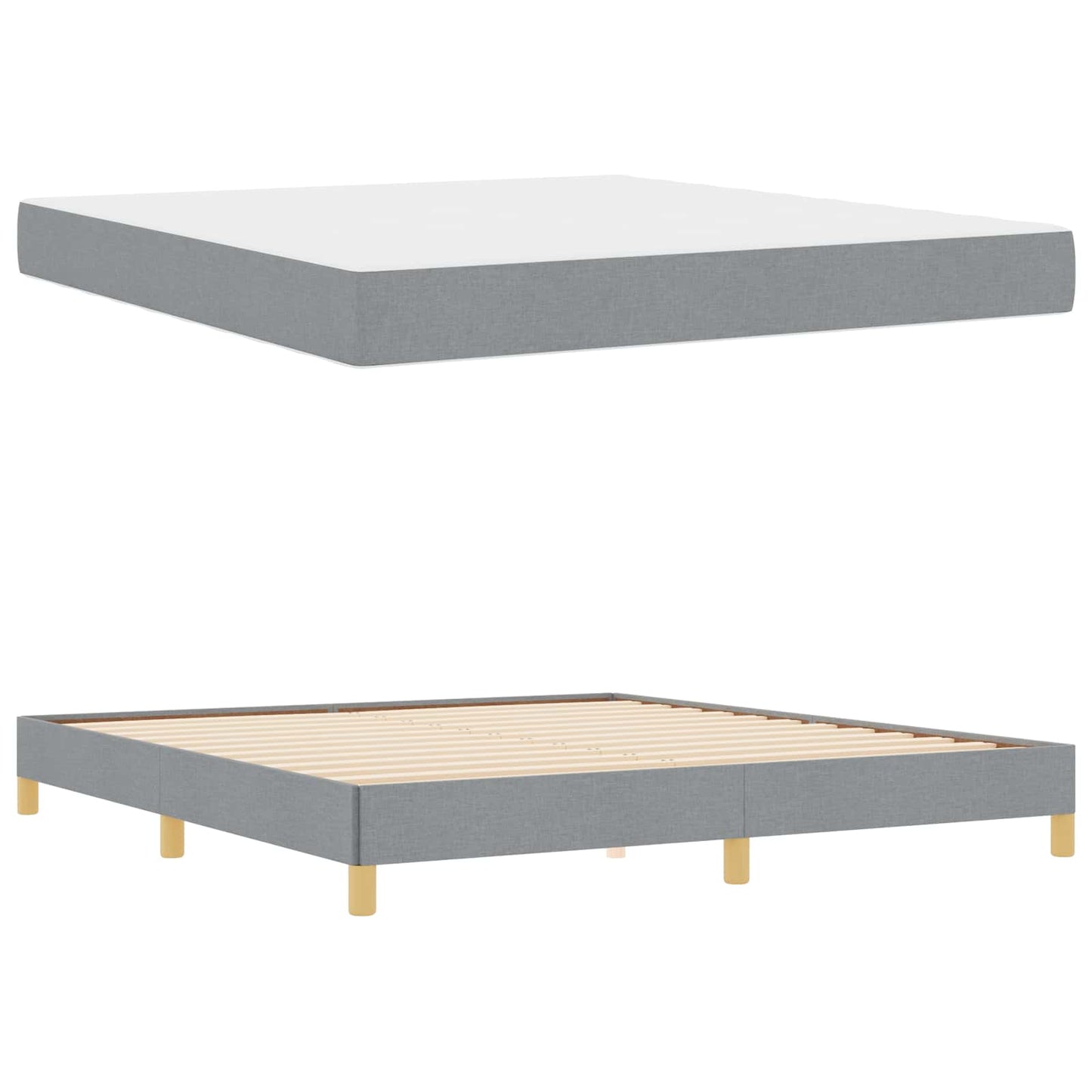 Boxspringbett mit Matratze Hellgrau 180 x 200 cm Stoff