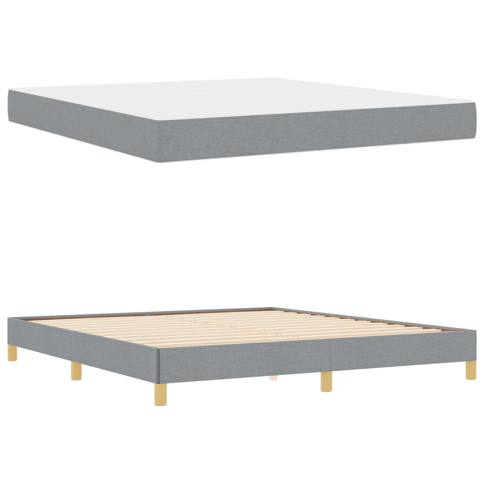Boxspringbett mit Matratze Hellgrau 180 x 200 cm Stoff