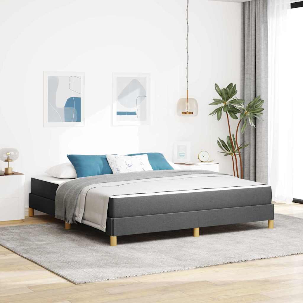 Boxspringbett mit Matratze Dunkelgrau 180 x 200 cm Stoff
