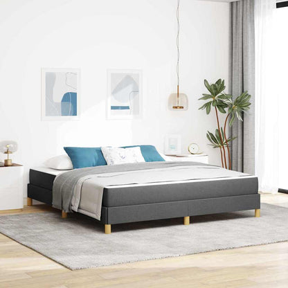 Boxspringbett mit Matratze Dunkelgrau 180 x 200 cm Stoff
