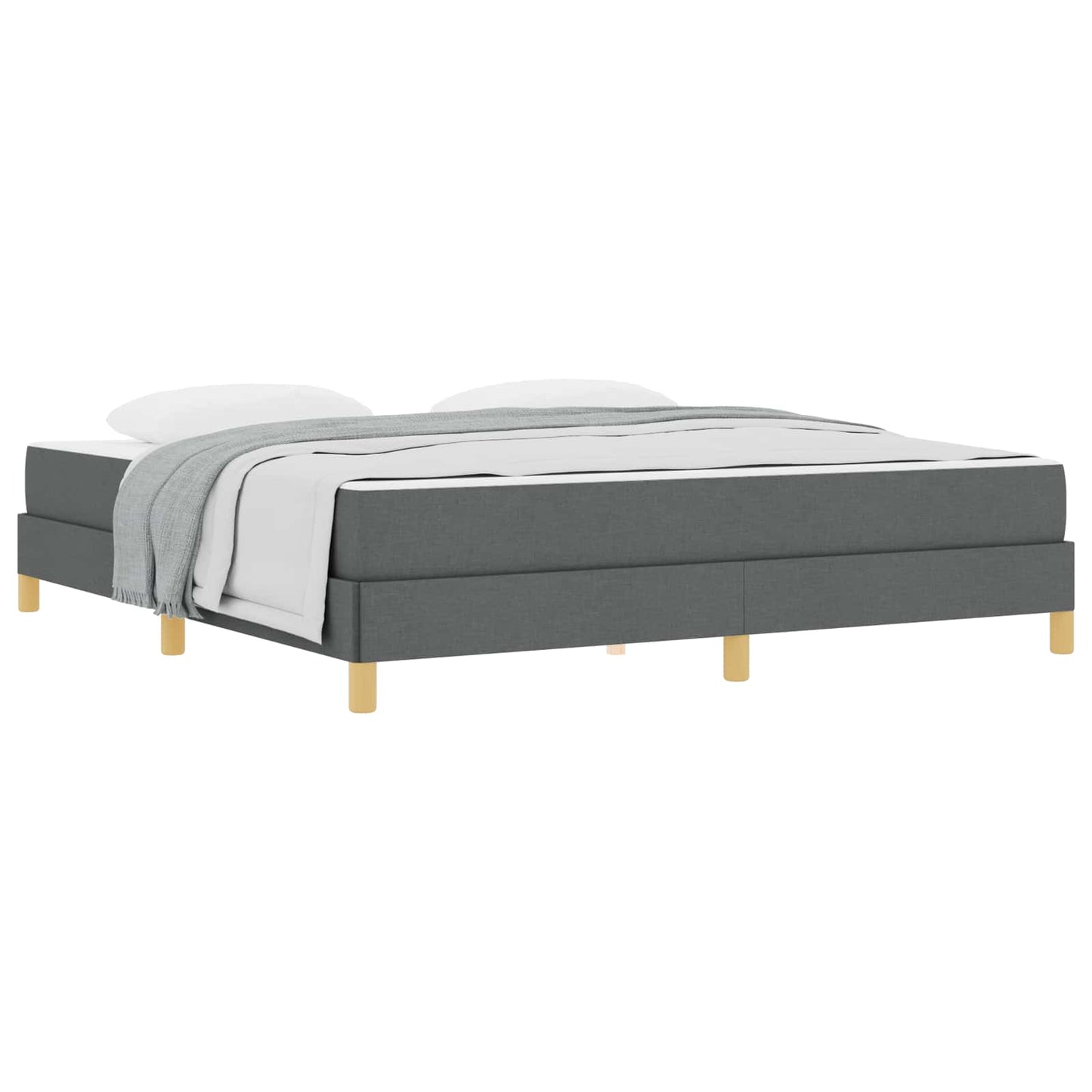 Boxspringbett mit Matratze Dunkelgrau 180 x 200 cm Stoff