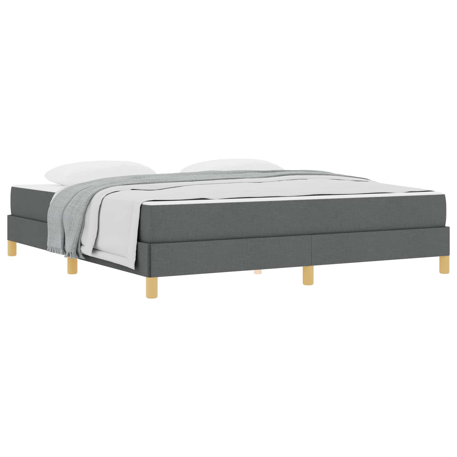 Boxspringbett mit Matratze Dunkelgrau 180 x 200 cm Stoff