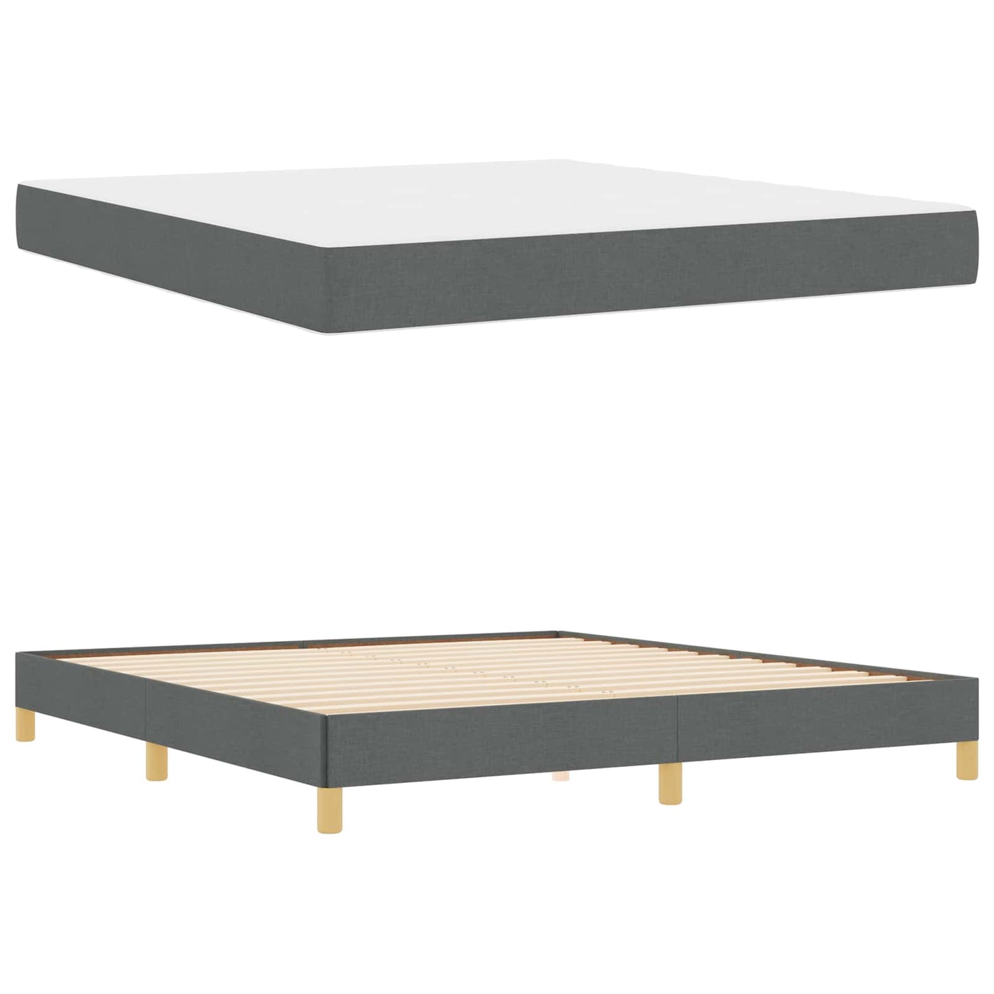 Boxspringbett mit Matratze Dunkelgrau 180 x 200 cm Stoff
