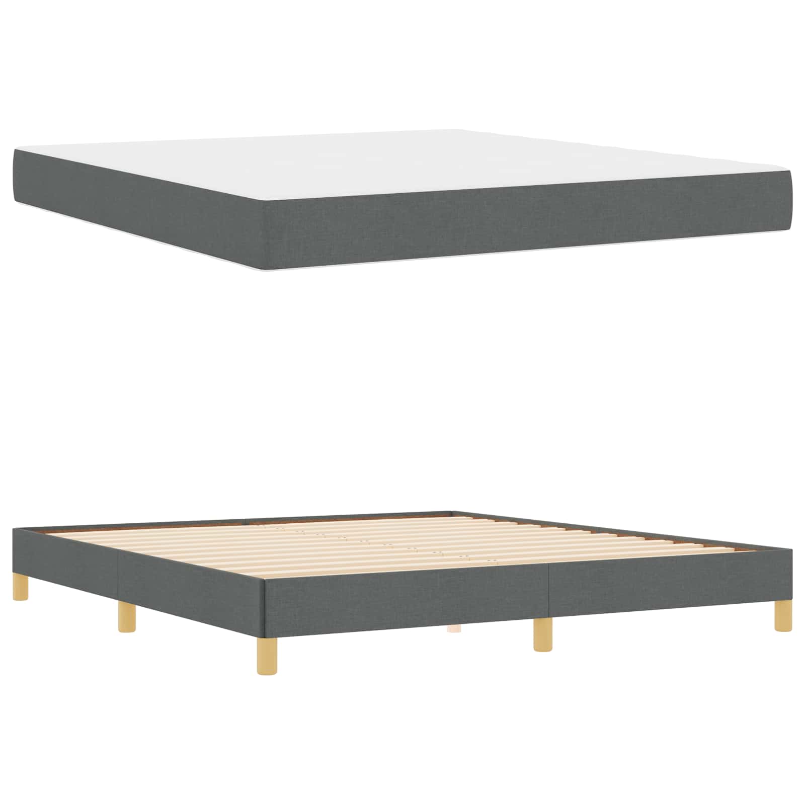 Boxspringbett mit Matratze Dunkelgrau 180 x 200 cm Stoff