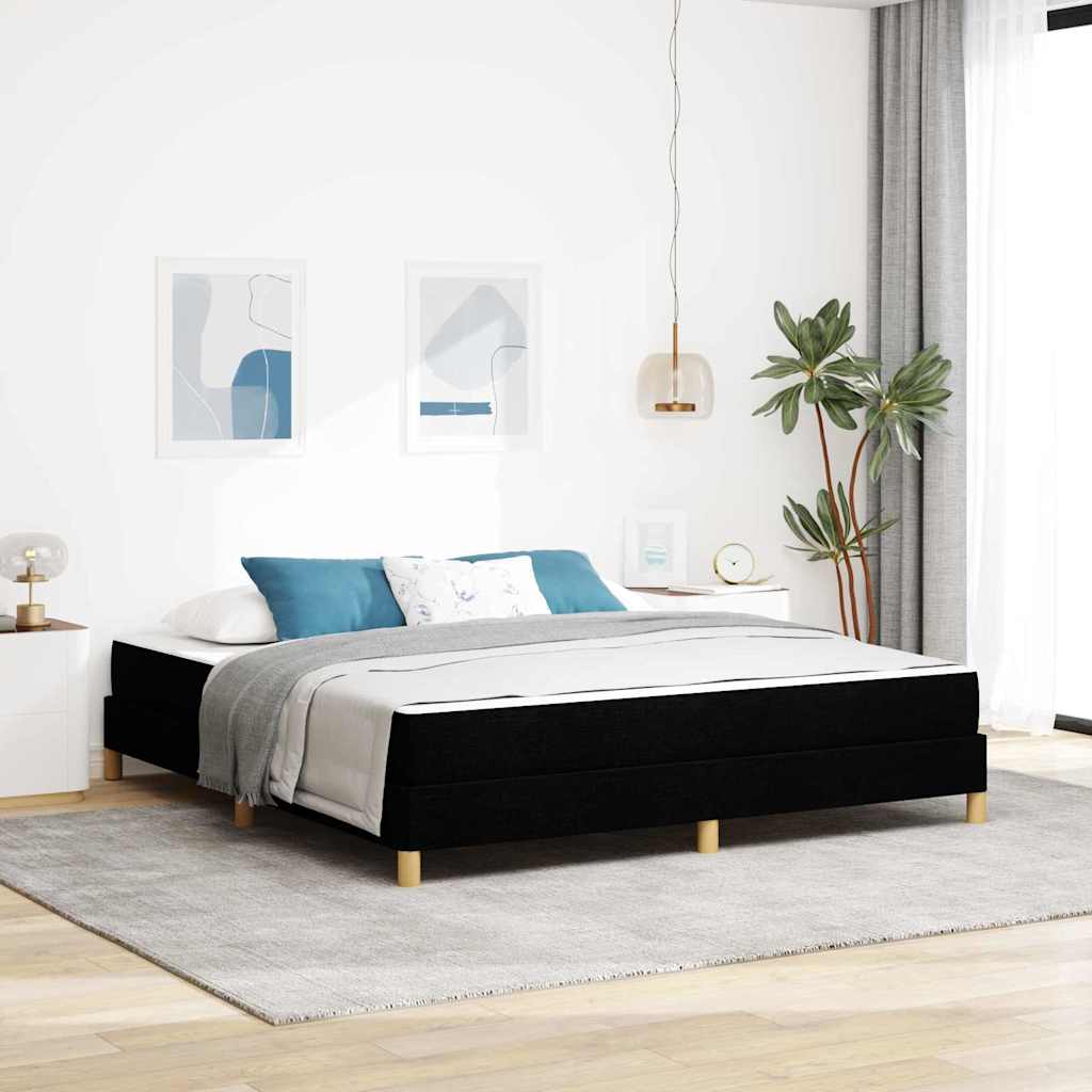 Boxspringbett mit Matratze Schwarz 180 x 200 cm Stoff