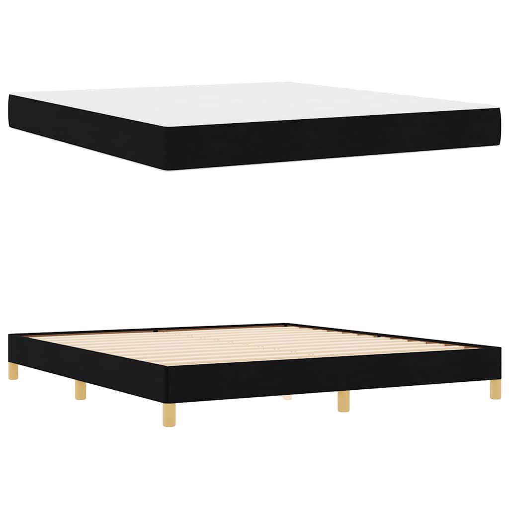 Boxspringbett mit Matratze Schwarz 180 x 200 cm Stoff