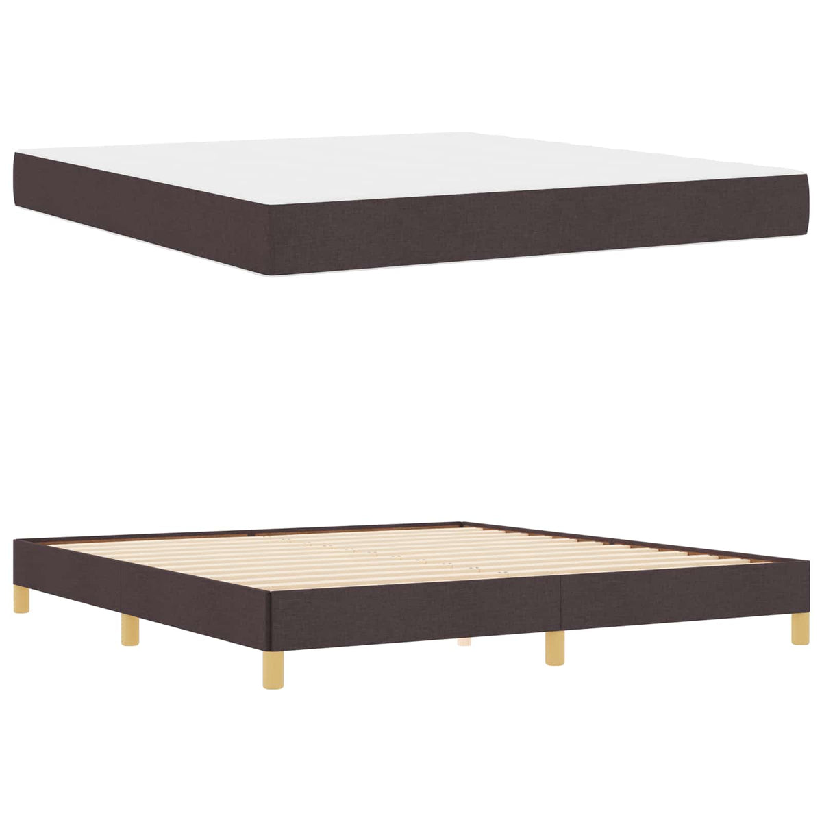 Boxspringbett mit Matratze Dunkelbraun 180 x 200 cm Stoff