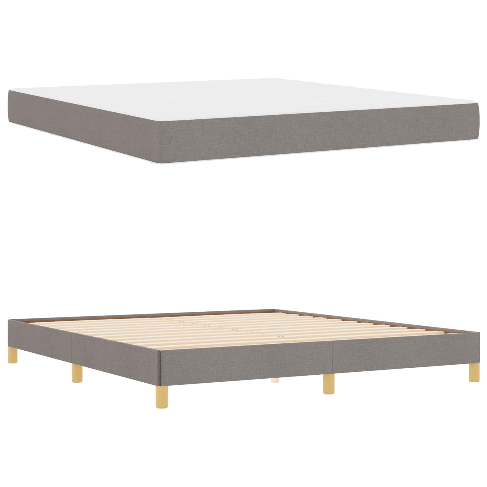 Boxspringbett mit Matratze Taupe 180 x 200 cm Stoff