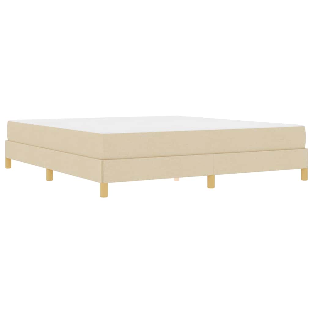 Boxspringbett Creme, Braun 180 x 200 cm Stoff, Ingenieurholz