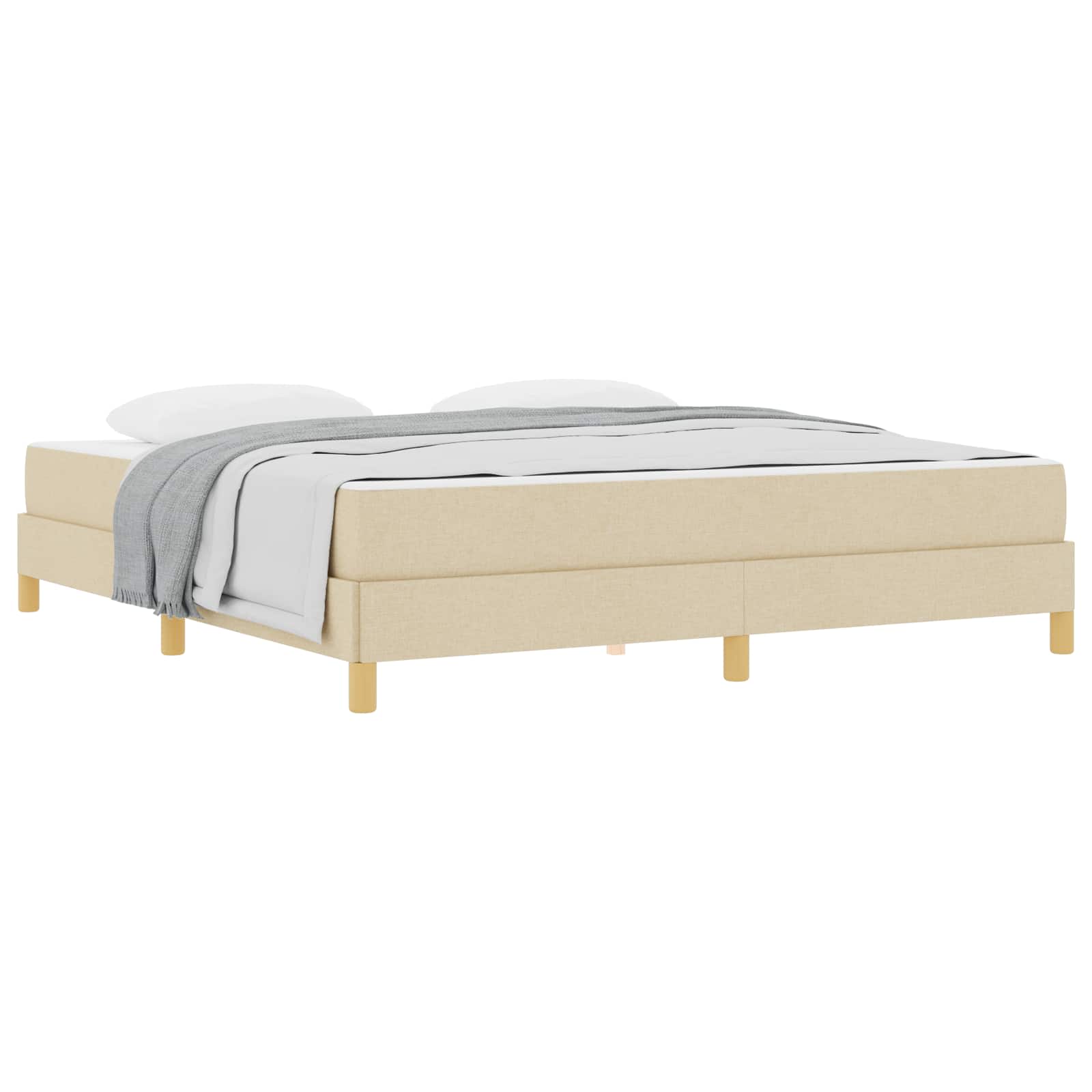 Boxspringbett mit Matratze Creme 180 x 200 cm Stoff