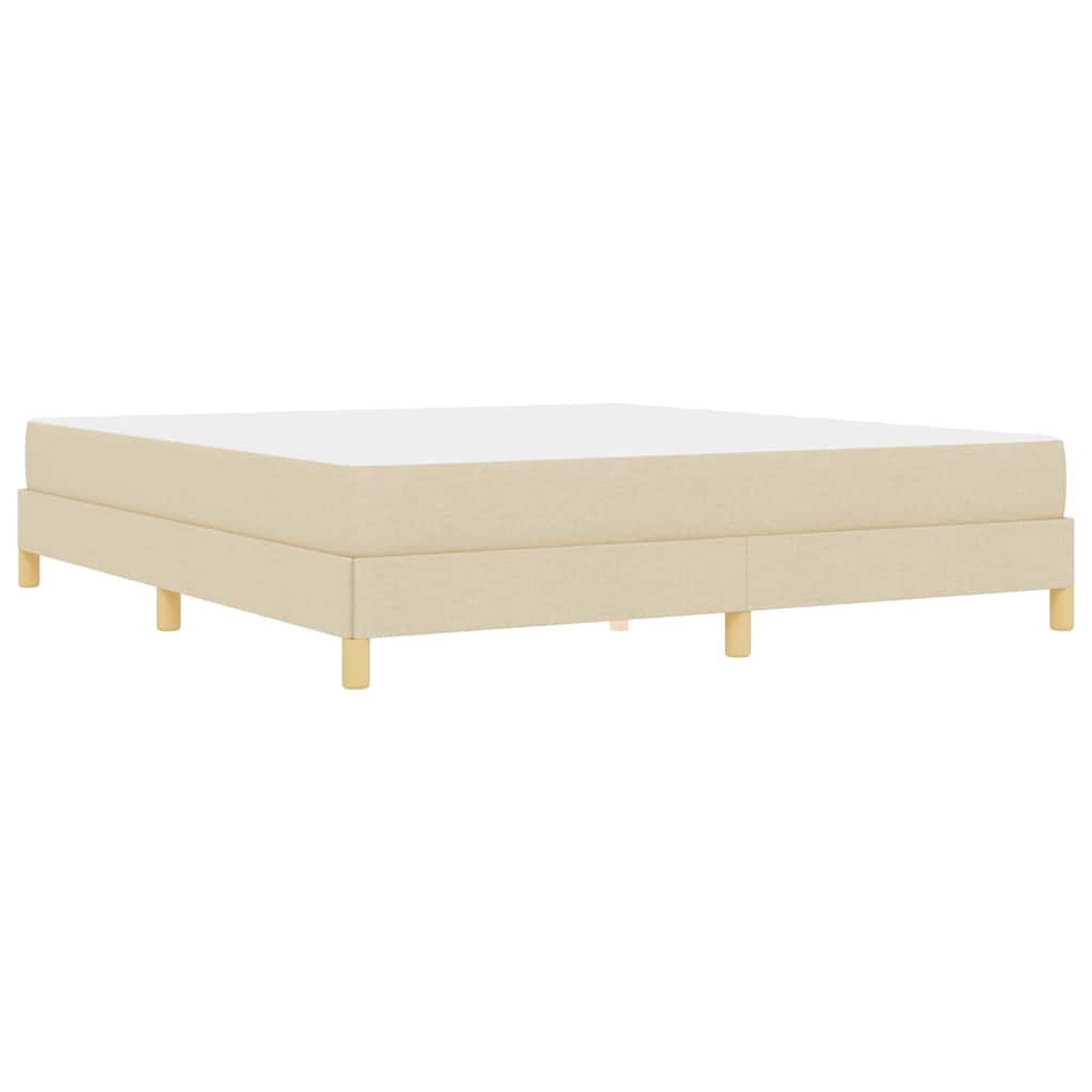 Boxspringbett Creme, Braun 180 x 200 cm Stoff, Ingenieurholz