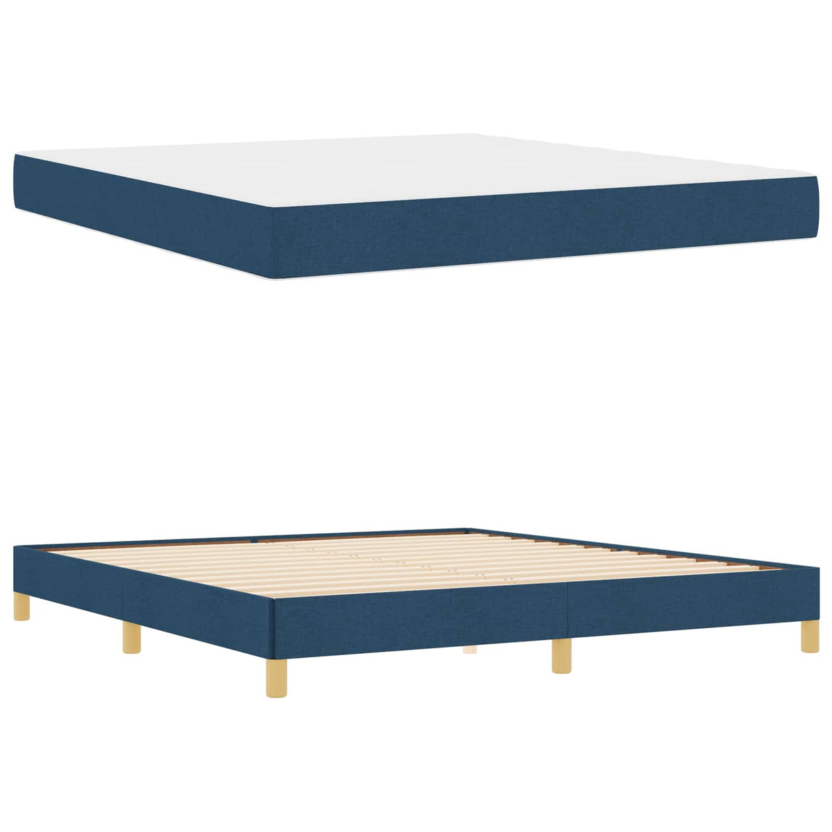 Boxspringbett mit Matratze Blau 180 x 200 cm Stoff