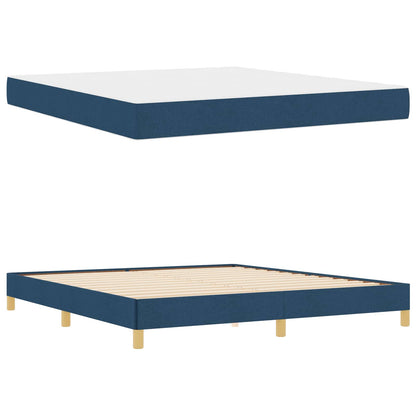 Boxspringbett mit Matratze Blau 180 x 200 cm Stoff