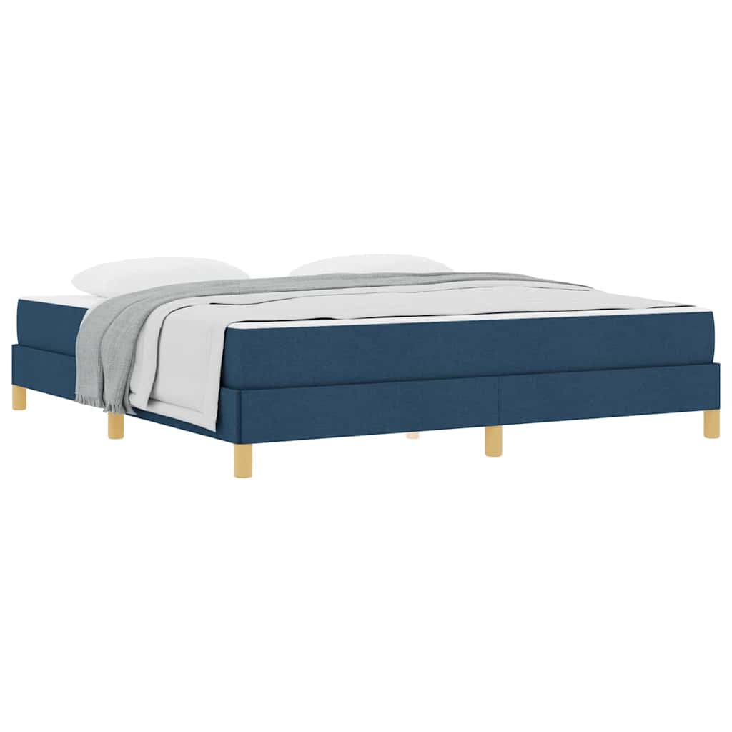 Boxspringbett Blau, Braun 180 x 200 cm Stoff, Ingenieurholz