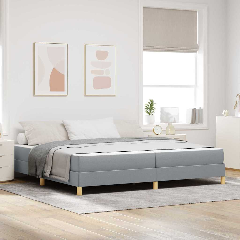 Boxspringbett mit Matratze Hellgrau 200 x 200 cm Stoff