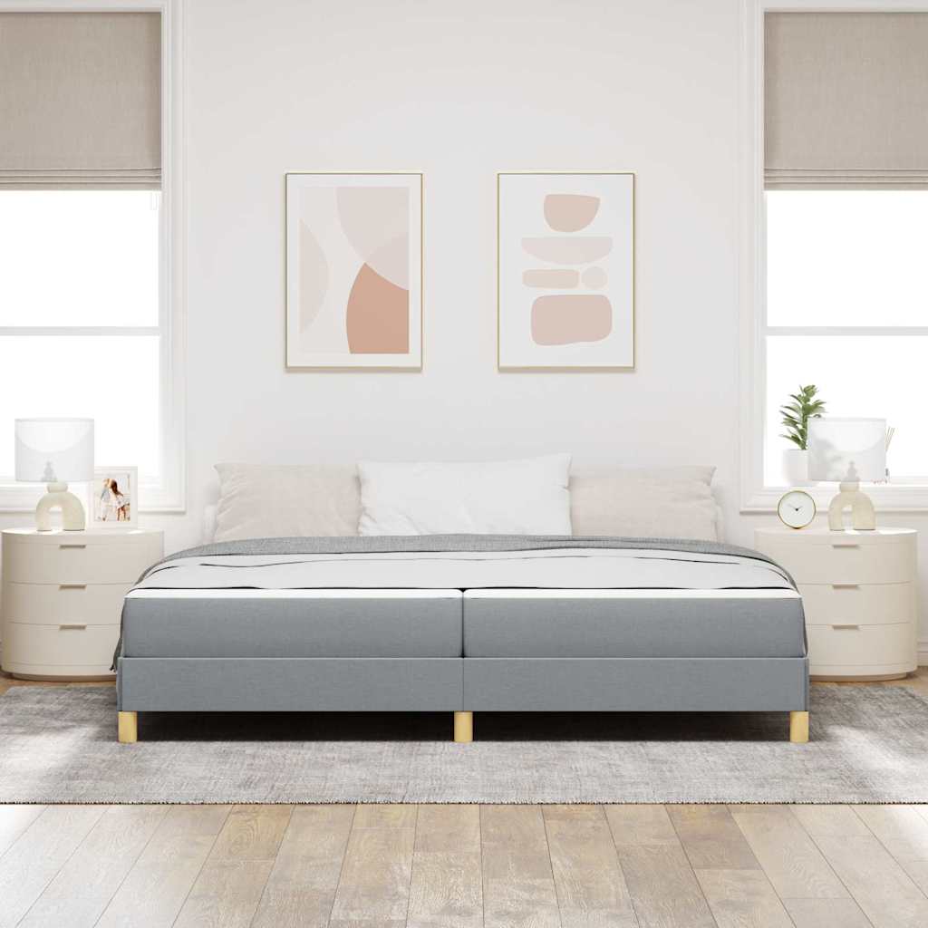 Boxspringbett mit Matratze Hellgrau 200 x 200 cm Stoff