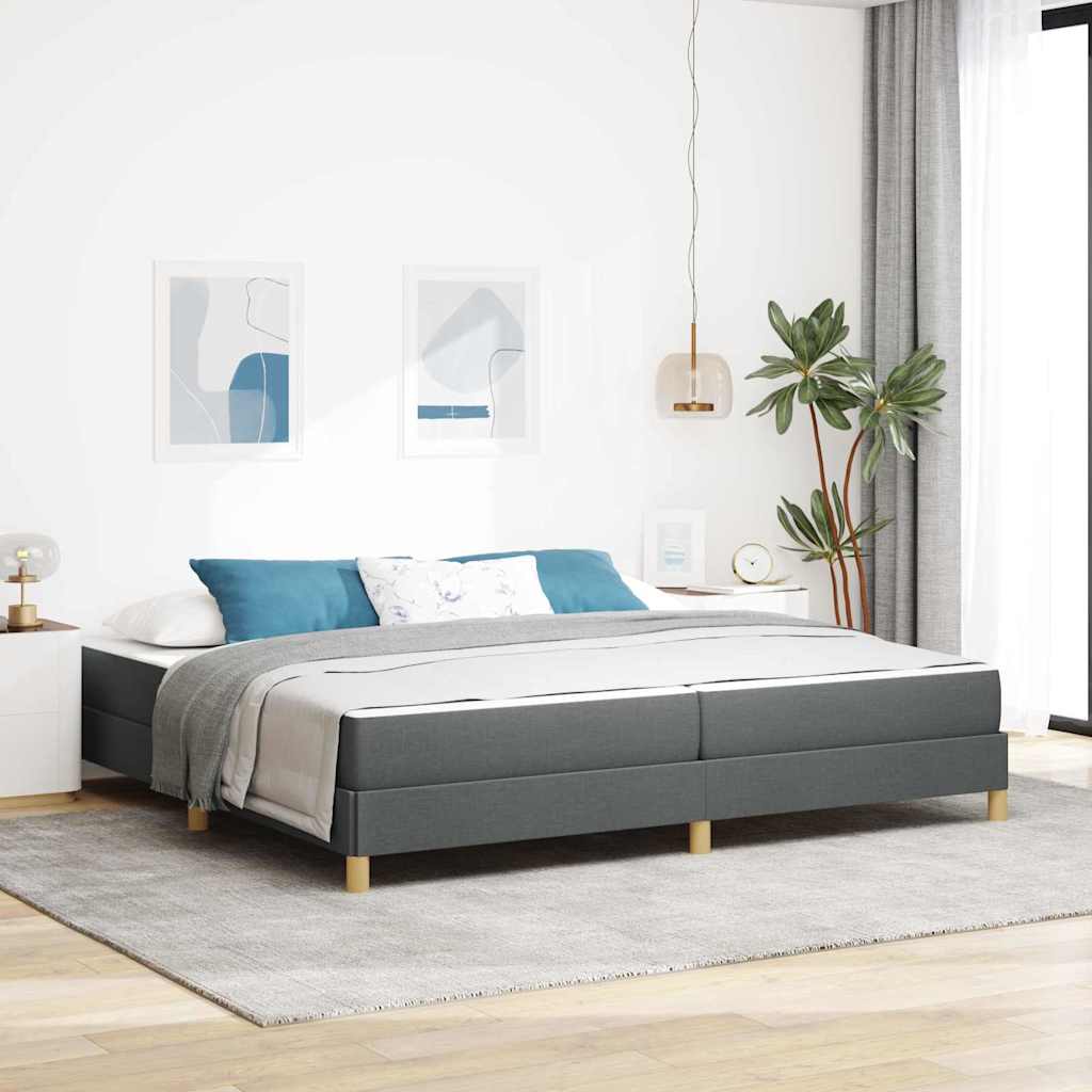 Boxspringbett mit Matratze Dunkelgrau 200 x 200 cm Stoff