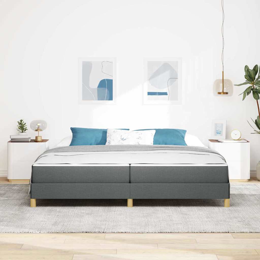 Boxspringbett mit Matratze Dunkelgrau 200 x 200 cm Stoff
