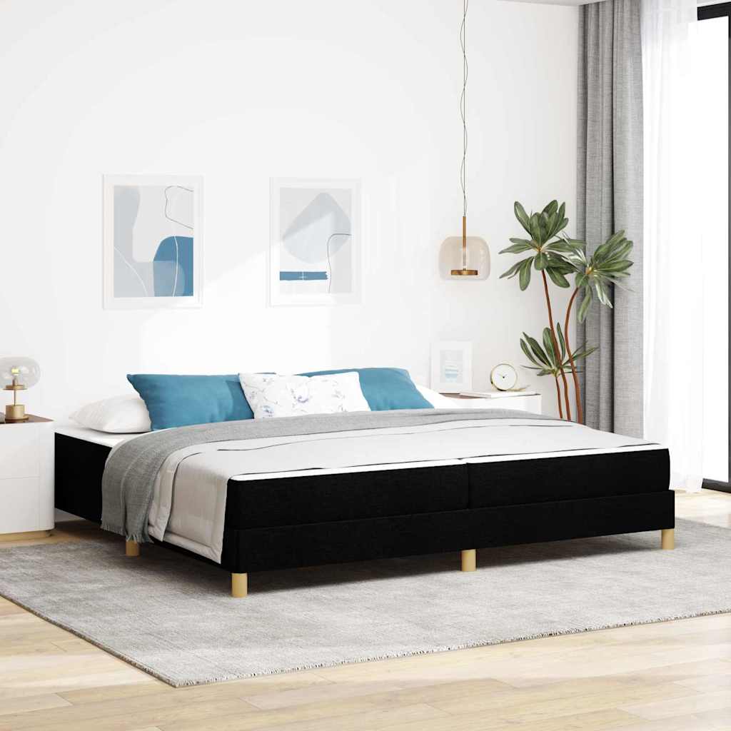 Boxspringbett mit Matratze Schwarz 200 x 200 cm Stoff