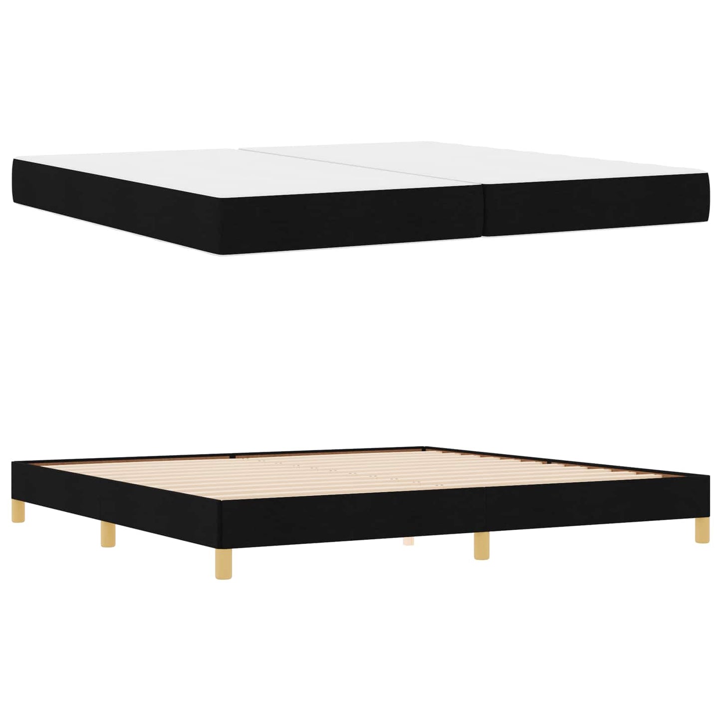 Boxspringbett mit Matratze Schwarz 200 x 200 cm Stoff