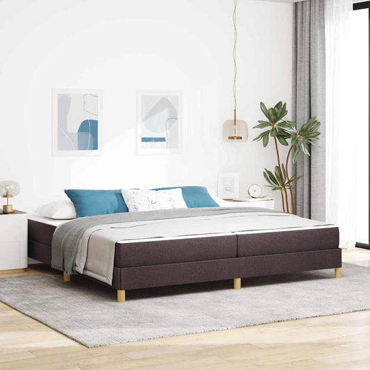 Boxspringbett Braun 200 x 200 cm Stoff und Holzwerkstoff