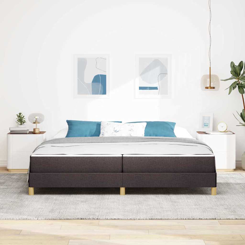 Boxspringbett Braun 200 x 200 cm Stoff, Ingenieurholz