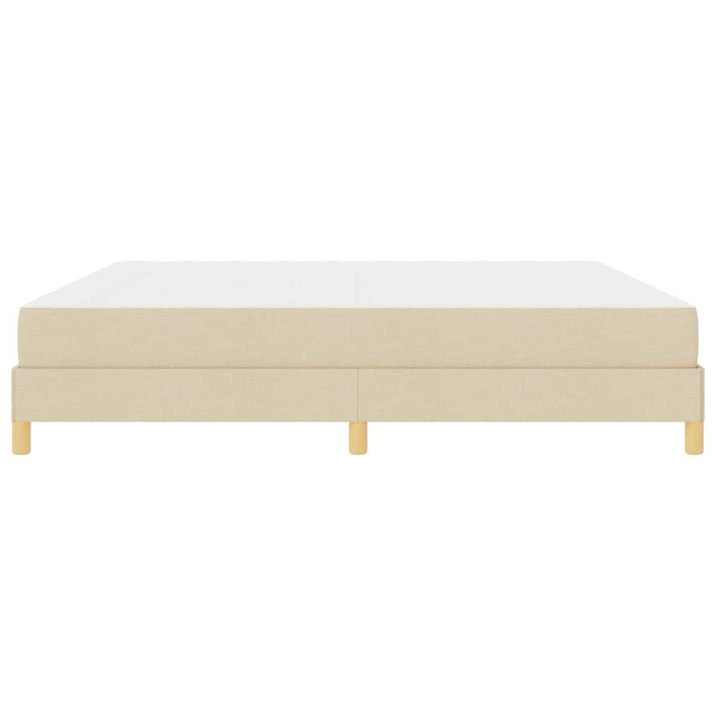 Boxspringbett Creme, Braun 200 x 200 cm Stoff, Ingenieurholz