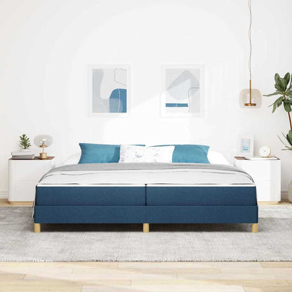 Boxspringbett mit Matratze Blau 200 x 200 cm Stoff