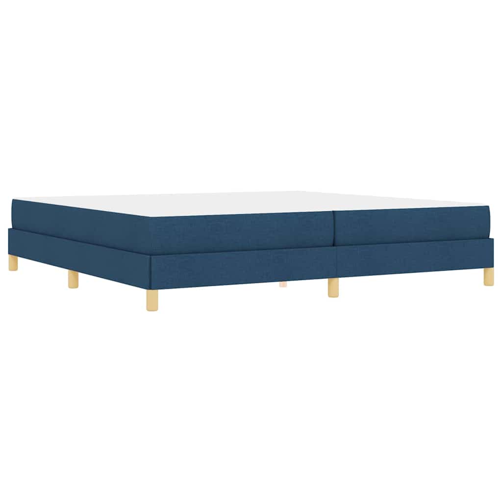 Boxspringbett Blau, Braun 200 x 200 cm Stoff, Ingenieurholz