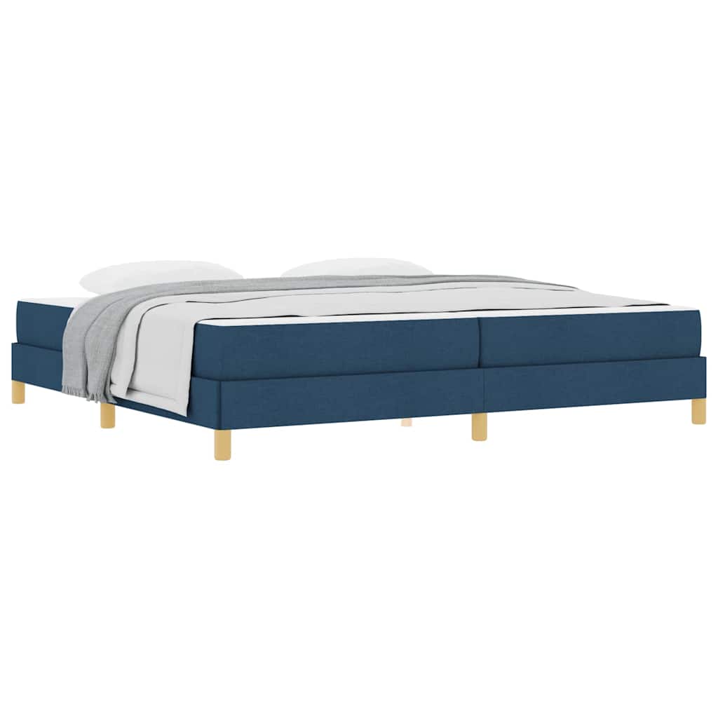 Boxspringbett Blau, Braun 200 x 200 cm Stoff, Ingenieurholz